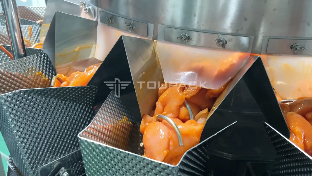 তাজা মুরগি ভেড়া গরুর মাংস গরুর মাংস মাল্টিহেড ওয়েজার 14 হেডস স্ক্রু মাংস ফিলিং মেশিন