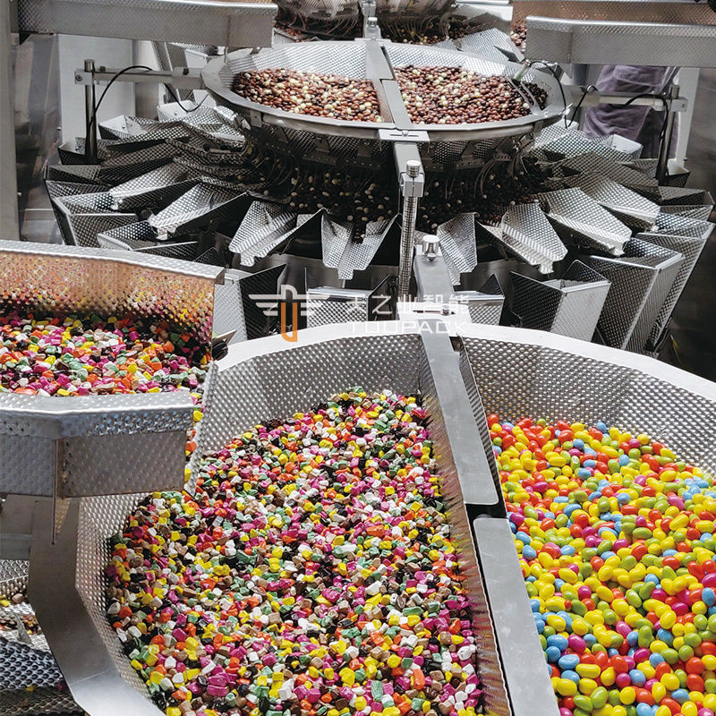 অটো স্ট্যান্ড আপ পকেট ডয়প্যাক ওজন প্যাকিং গ্রানুল বাদাম ক্যাশু বাদাম মাল্টিহেড ওয়েজার ফিলিং মেশিন