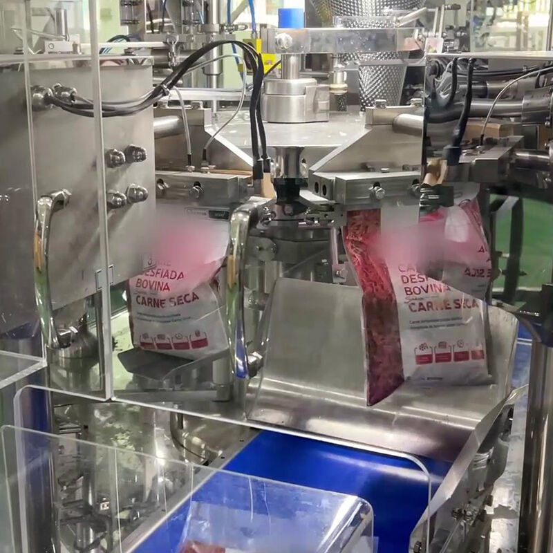 ফুড গ্রেড অটোমেটিক ডয়প্যাক ব্যাগ ফ্রাই মুরগির মিশ্রণ সালাদ ওজন এবং ভরাট প্যাকিং মেশিন ফ্রিজ সামুদ্রিক খাবার প্যাকেজিং মেশিন