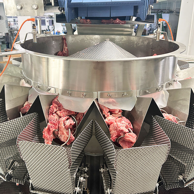 ফ্রিজড প্রোডাক্টস স্ক্রু ফিডিং মাল্টিহেড ওয়েজার অটোমেটিক ট্রে প্যাকেজিং লাইন