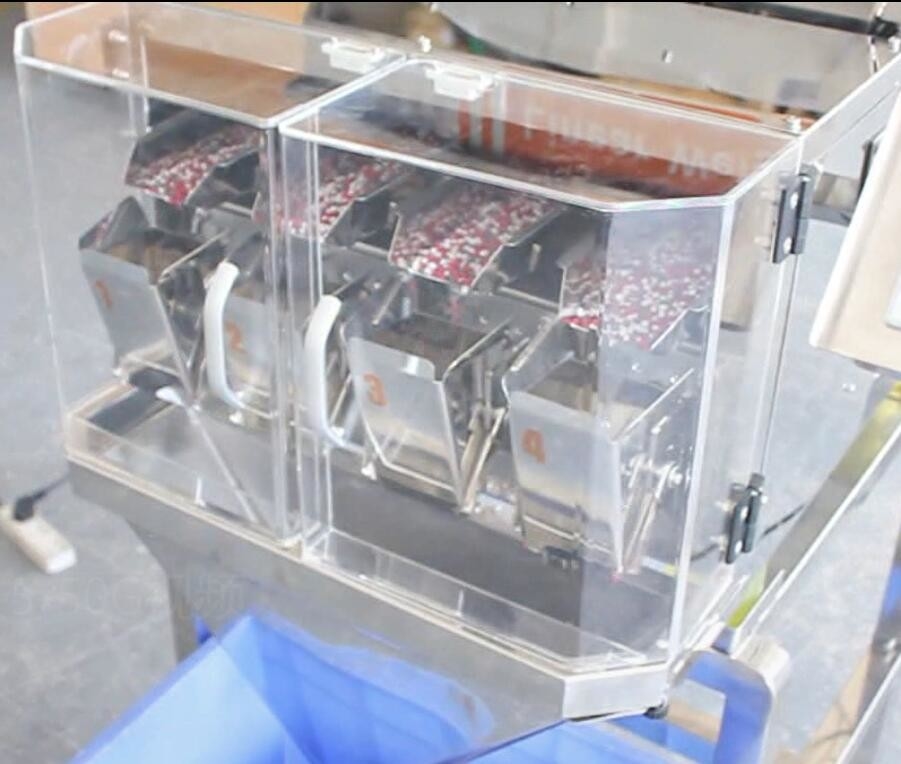 0.8KW 200g 4 হেড 0.5L লিনিয়ার ওয়েজার প্যাকিং মেশিন 80 P/M