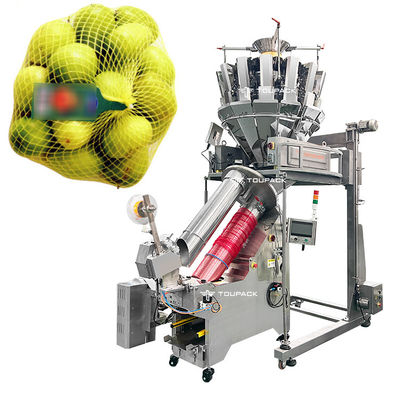 সম্পূর্ণ স্বয়ংক্রিয় পেঁয়াজ জাল ব্যাগ প্যাকিং লাইন রসুন জাল ব্যাগ কাটার মেশিন